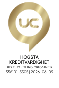 Sigillet är utfärdat av UC AB. Klicka på bilden för information om UC:s Riskklasser.
