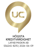 Sigillet är utfärdat av UC AB. Klicka på bilden för information om UC:s Riskklasser.