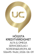 Sigillet är utfärdat av UC AB. Klicka på bilden för information om UC:s Riskklasser.